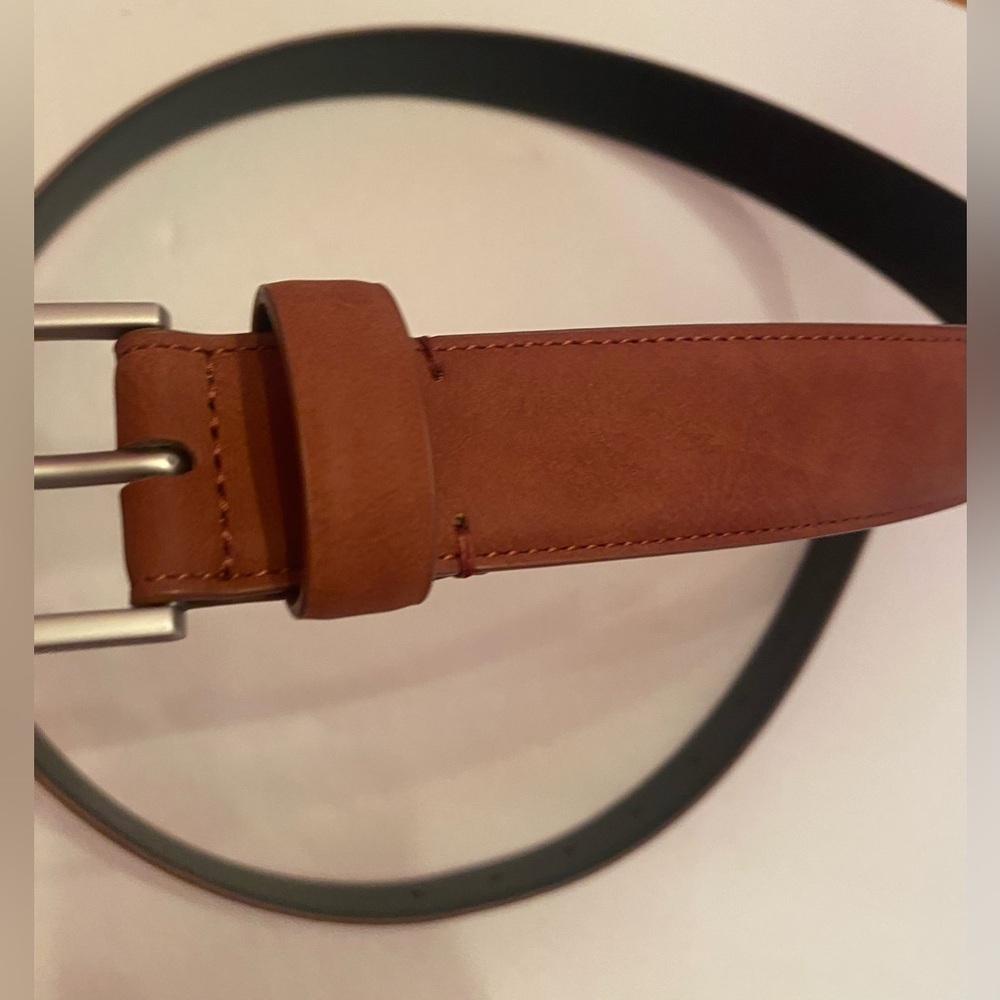 Alfani Men's Stitched Belt Rust‎ Size Large 38-40 NWT